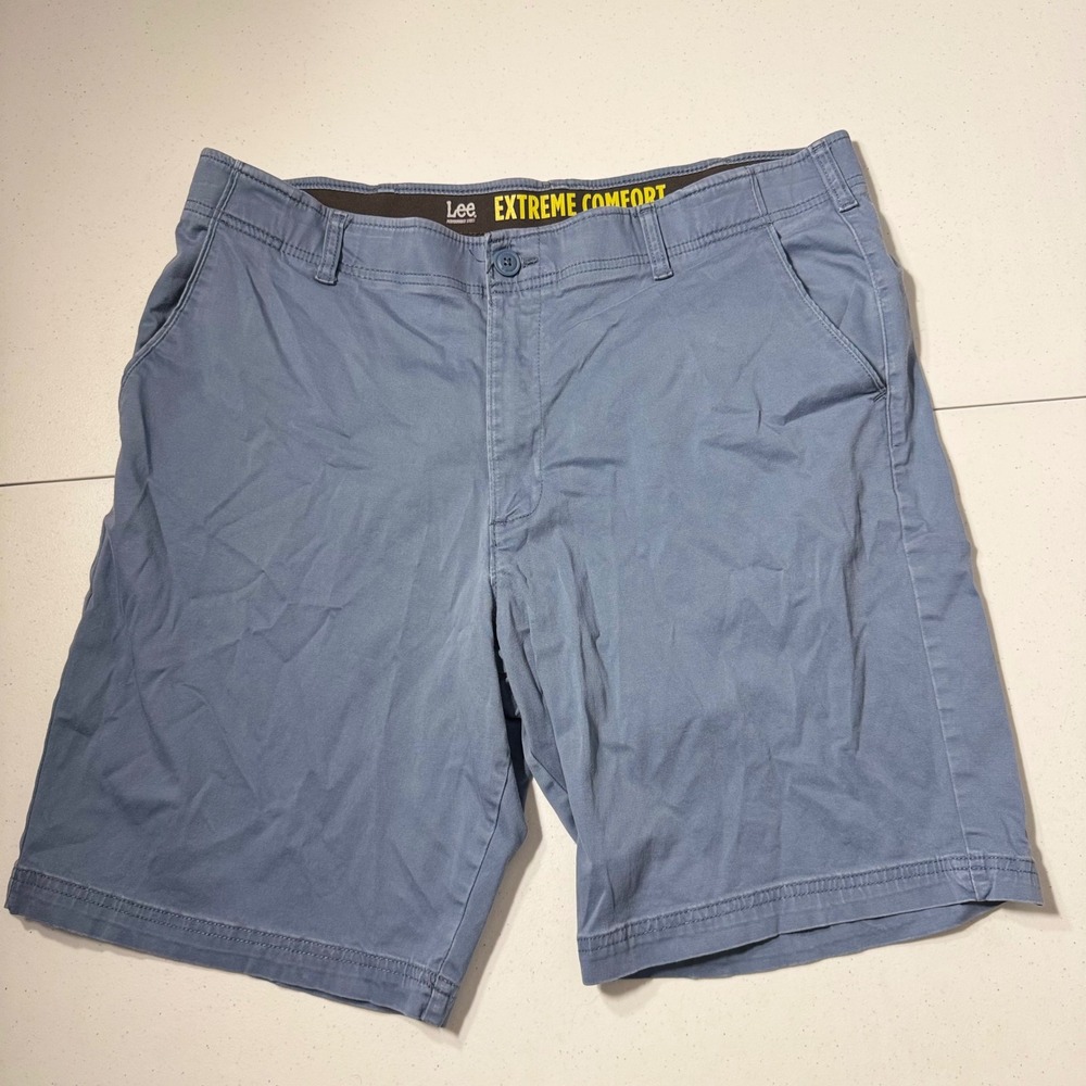 Lee Performance Series Extreme Comfort Chino Shorts Men 40 Blue Gorpcore Dadcore
